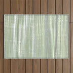 Abstract Stripes, Sage Green, Boho Wall Art Outdoor Rug Gallery Image 1