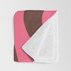 Modern Retro Liquid Swirl Abstract Pattern in Eclectic Pink and Brown Throw Blanket Gallery Image 3