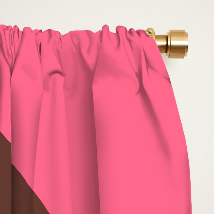 Modern Retro Liquid Swirl Abstract Pattern in Eclectic Pink and Brown Window Curtain Gallery Image 2