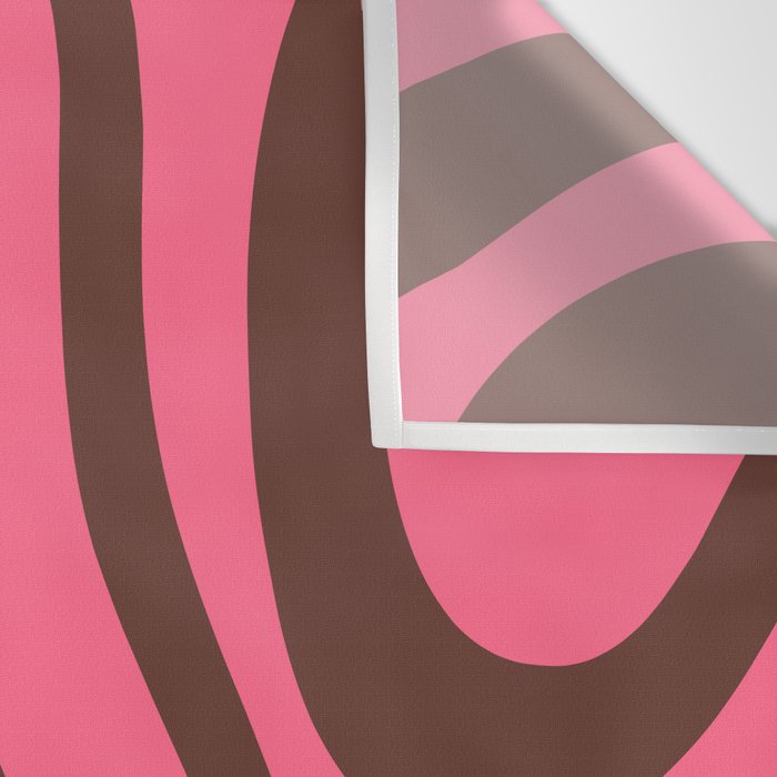 Modern Retro Liquid Swirl Abstract Pattern in Eclectic Pink and Brown Wall Tapestry Gallery Image 3