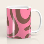 Modern Retro Liquid Swirl Abstract Pattern in Eclectic Pink and Brown Coffee Mug Gallery Image 1