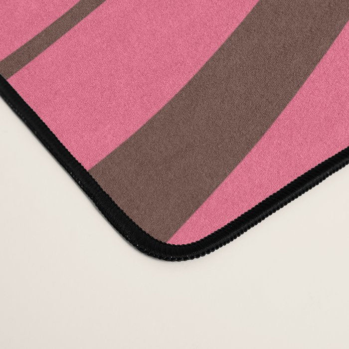 Modern Retro Liquid Swirl Abstract Pattern in Eclectic Pink and Brown Desk Mat Gallery Image 4