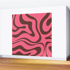 Modern Retro Liquid Swirl Abstract Pattern in Eclectic Pink and Brown Wall Mural Gallery Image 2