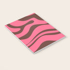 Modern Retro Liquid Swirl Abstract Pattern in Eclectic Pink and Brown Notebook Gallery Image 3
