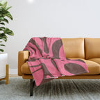 Modern Retro Liquid Swirl Abstract Pattern in Eclectic Pink and Brown Throw Blanket Gallery Image 1
