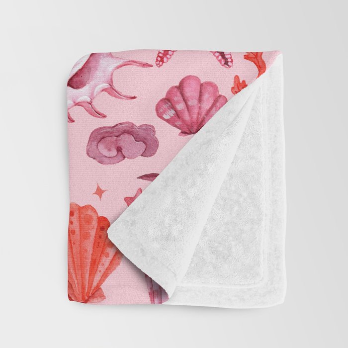 Girly Seashells Party Throw Blanket Gallery Image 3