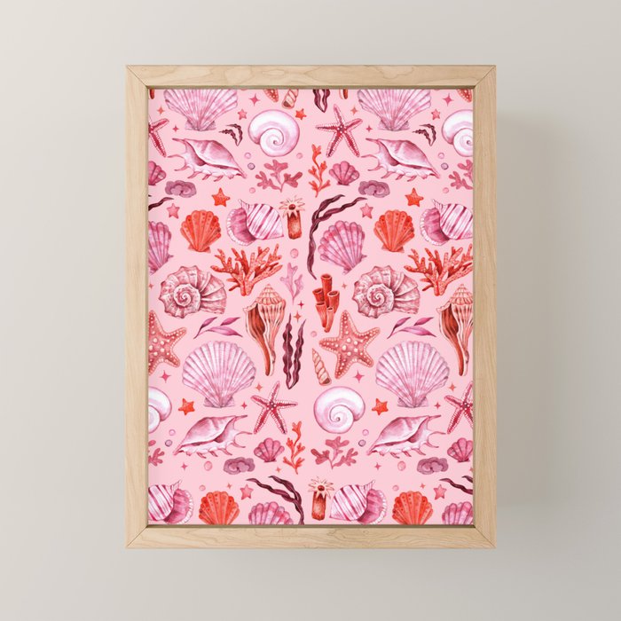 Girly Seashells Party Mini Art Print Gallery Image 1