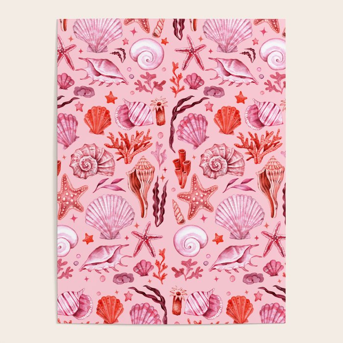 Girly Seashells Party Poster Gallery Image 1