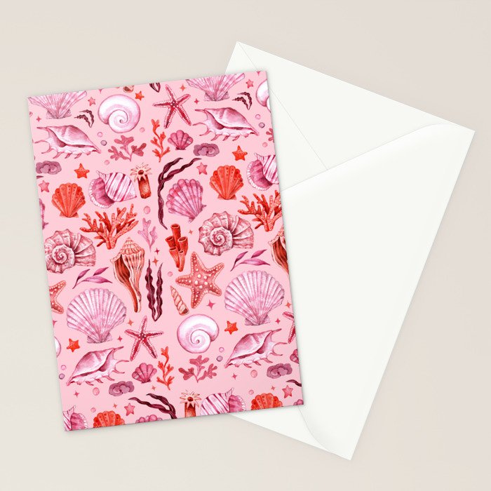 Girly Seashells Party Stationery Card Gallery Image 2
