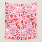 Girly Seashells Party Wall Tapestry Gallery Image 4