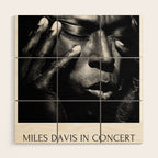 Vintage Miles Jazz in Concert Advertising Music Poster Wood Wall Art Gallery Image 1