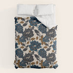 Modern Navy Floral Elegance Duvet Cover Gallery Image 6