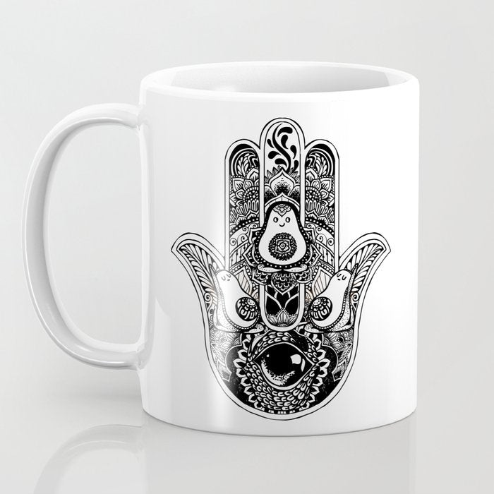 Hamsa Hand Avocado Coffee Mug Gallery Image 3