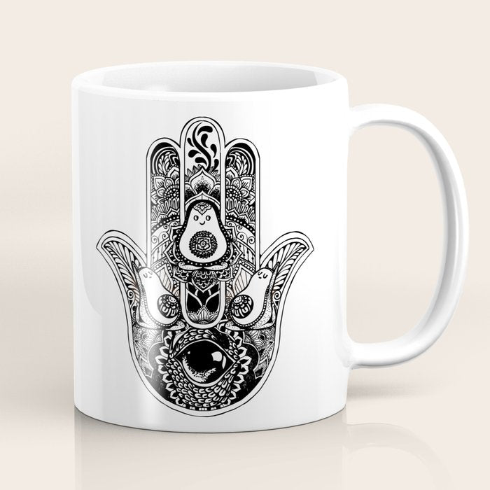 Hamsa Hand Avocado Coffee Mug Gallery Image 1
