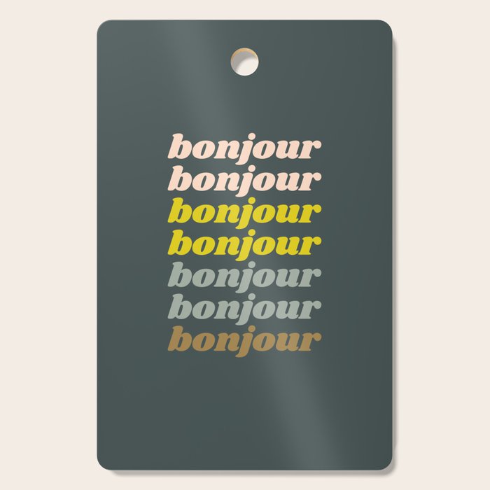 Bonjour in Pretty Pastels Cutting Board Gallery Image 1