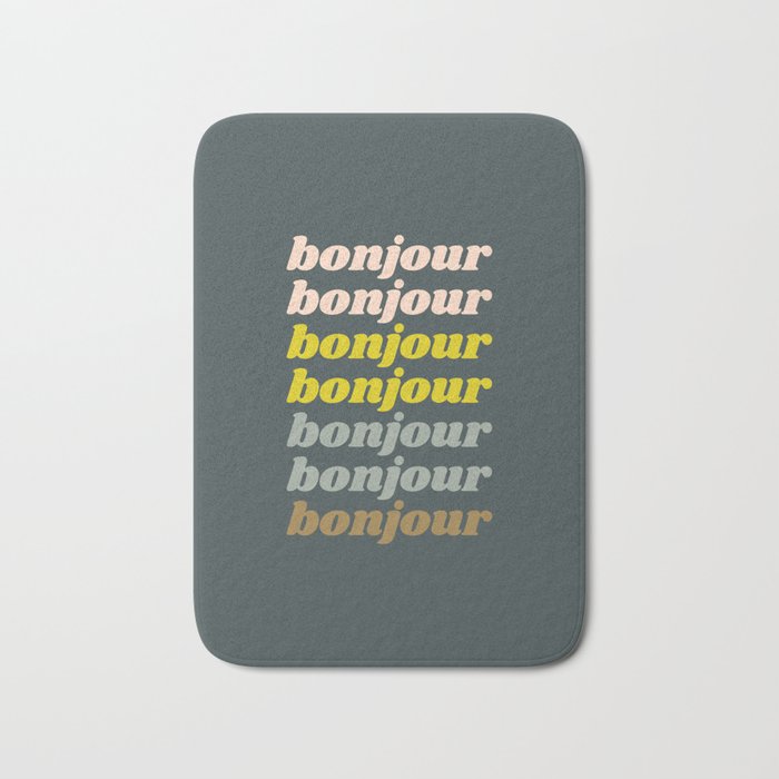 Bonjour in Pretty Pastels Bath Mat Gallery Image 1
