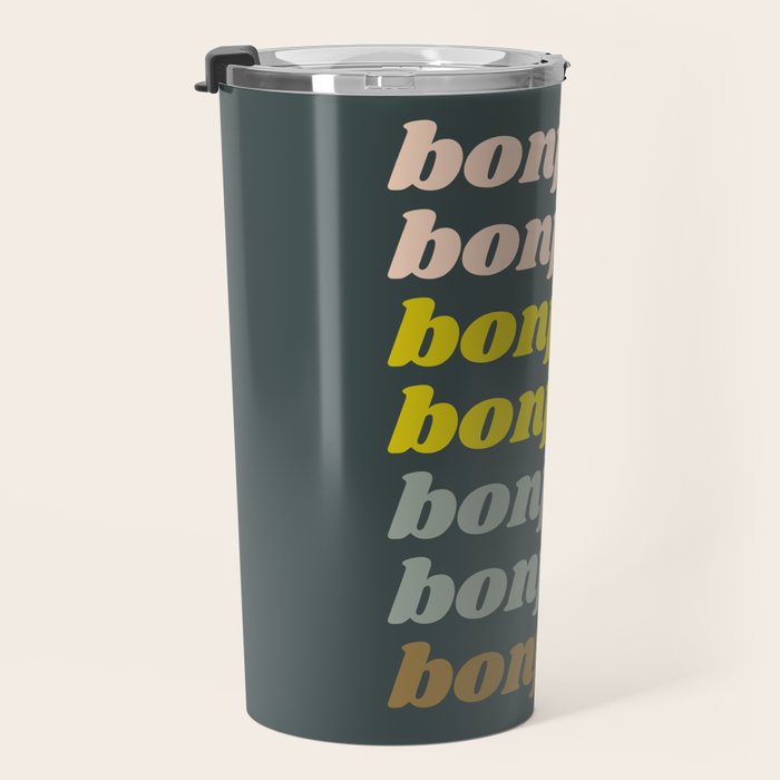 Bonjour in Pretty Pastels Travel Mug Gallery Image 3
