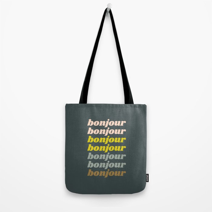 Bonjour in Pretty Pastels Tote Bag Gallery Image 2