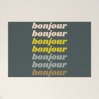 Bonjour in Pretty Pastels Welcome Mat Gallery Image 1
