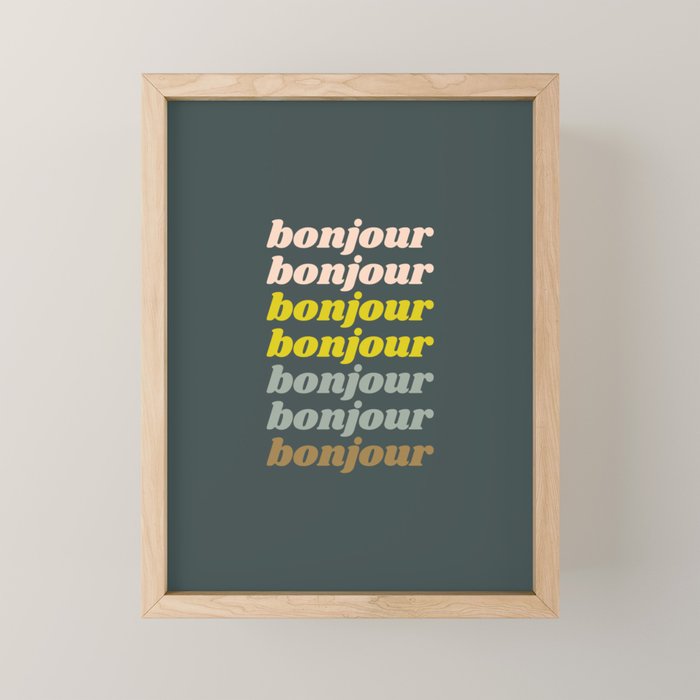 Bonjour in Pretty Pastels Mini Art Print Gallery Image 1
