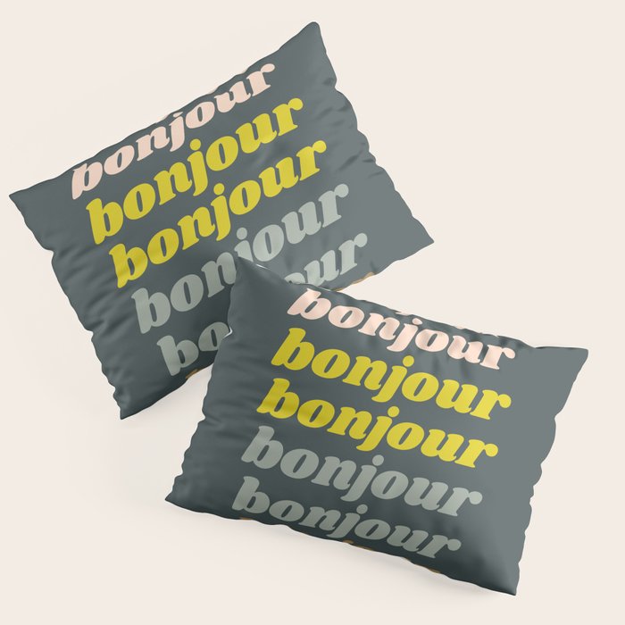 Bonjour in Pretty Pastels Pillow Sham Gallery Image 3