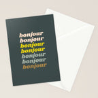 Bonjour in Pretty Pastels Stationery Card Gallery Image 2