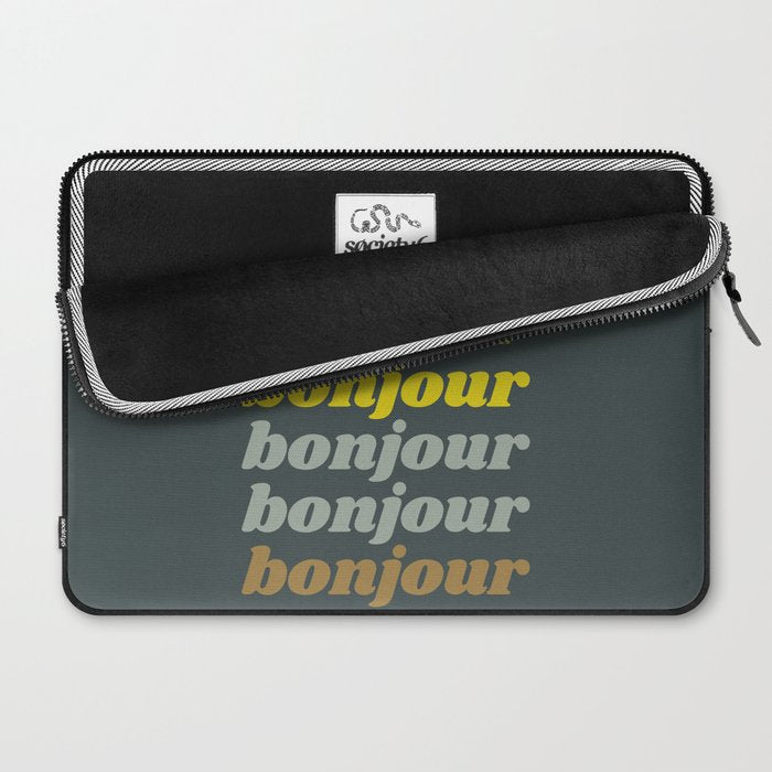 Bonjour in Pretty Pastels Laptop Sleeve Gallery Image 2