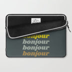 Bonjour in Pretty Pastels Laptop Sleeve Gallery Image 2