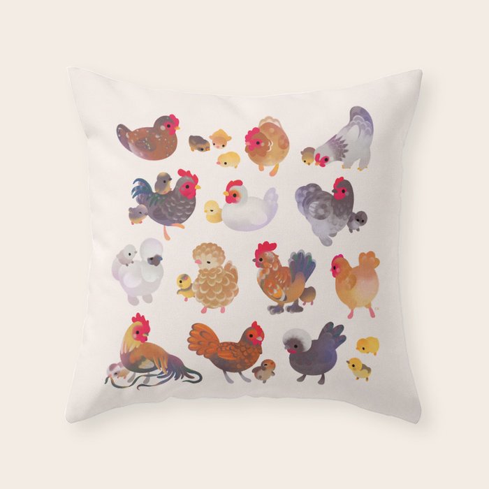 Chicken and Chick Throw Pillow Gallery Image 6