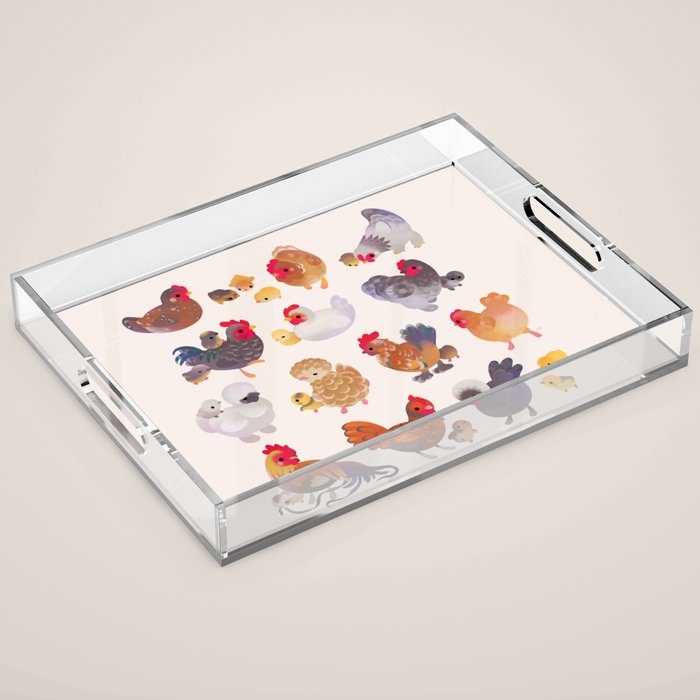 Chicken and Chick Acrylic Tray Gallery Image 1