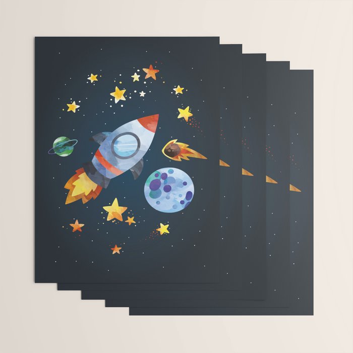 Space rocket Wrapping Paper Gallery Image 3