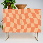 Coral Wavy Checkerboard Credenza Gallery Image 1