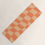 Coral Wavy Checkerboard Yoga Mat Gallery Image 1
