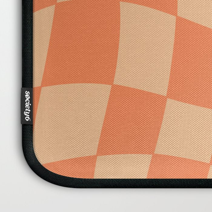 Coral Wavy Checkerboard Laptop Sleeve Gallery Image 3