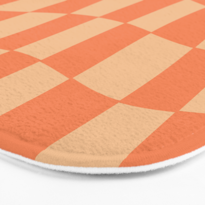 Coral Wavy Checkerboard Bath Mat Gallery Image 3