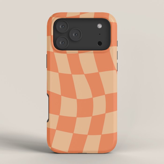 Coral Wavy Checkerboard iPhone Case Gallery Image 4