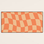 Coral Wavy Checkerboard Desk Mat Gallery Image 3