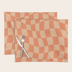 Coral Wavy Checkerboard Placemat Gallery Image 1
