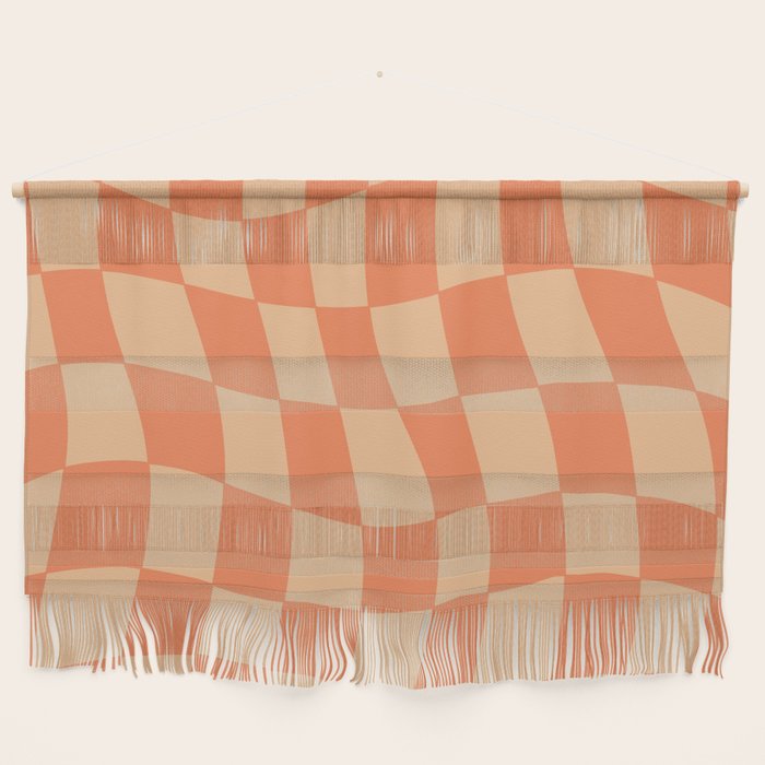Coral Wavy Checkerboard Wall Hanging Gallery Image 1