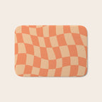 Coral Wavy Checkerboard Bath Mat Gallery Image 1