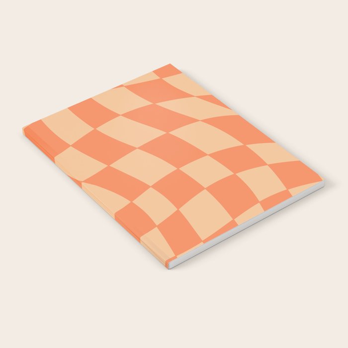 Coral Wavy Checkerboard Notebook Gallery Image 1