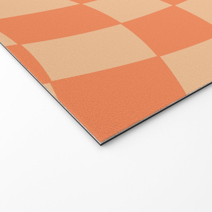 Coral Wavy Checkerboard Welcome Mat Gallery Image 2