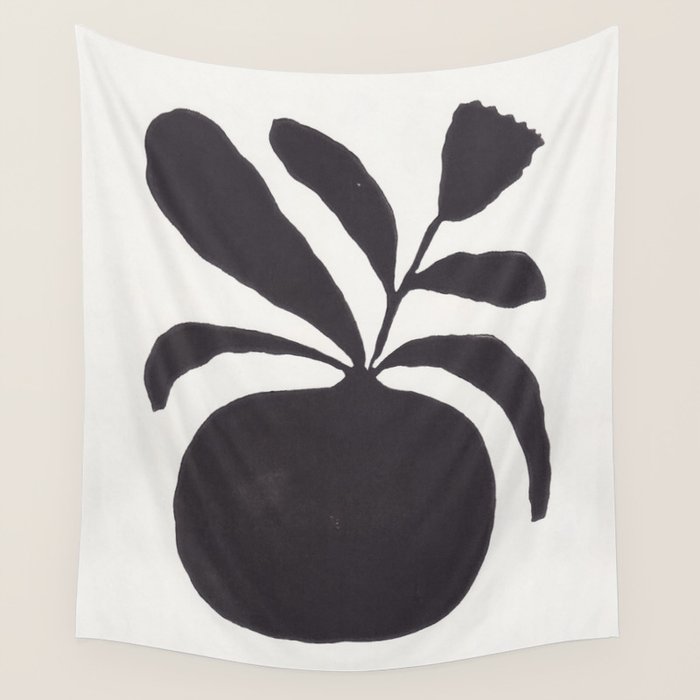 Linocut Silhouette #1 Wall Tapestry Gallery Image 1