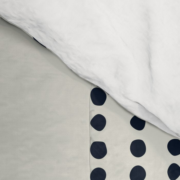 Spotted Stripes, Ivory and Navy Blue Comforter Gallery Image 4