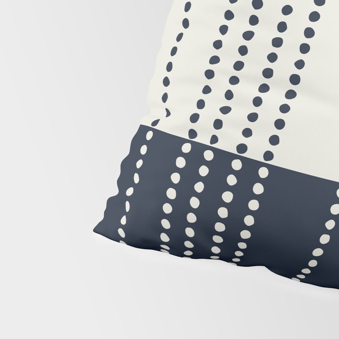 Spotted Stripes, Ivory and Navy Blue Pillow Sham Gallery Image 4