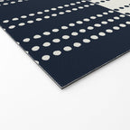 Spotted Stripes, Ivory and Navy Blue Welcome Mat Gallery Image 2