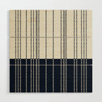 Spotted Stripes, Ivory and Navy Blue Wood Wall Art Gallery Image 1