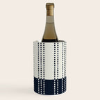Spotted Stripes, Ivory and Navy Blue Wine Chiller Gallery Image 3
