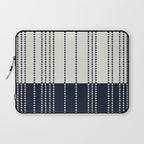 Spotted Stripes, Ivory and Navy Blue Laptop Sleeve Gallery Image 1