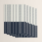 Spotted Stripes, Ivory and Navy Blue Wrapping Paper Gallery Image 3